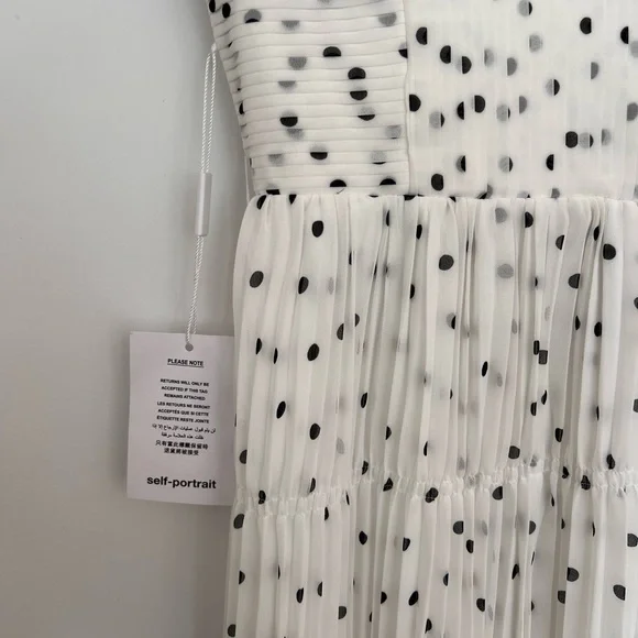 Self-Portrait BNWT white polka-dot dress. Size 0. - Picture 5 of 7